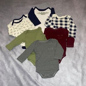 6 - Hudson Baby long-sleeve onesies in size 9-12 month